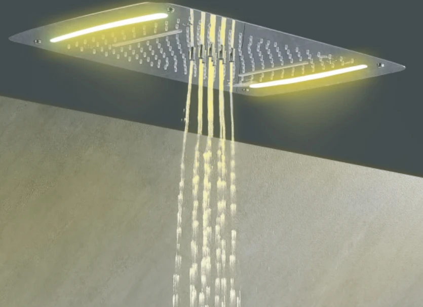 Luxurious  Music Shower System Set Bathroom Rain Thermostatic Bath & Shower Faucets ceiling LED multifunctional shower mixer set