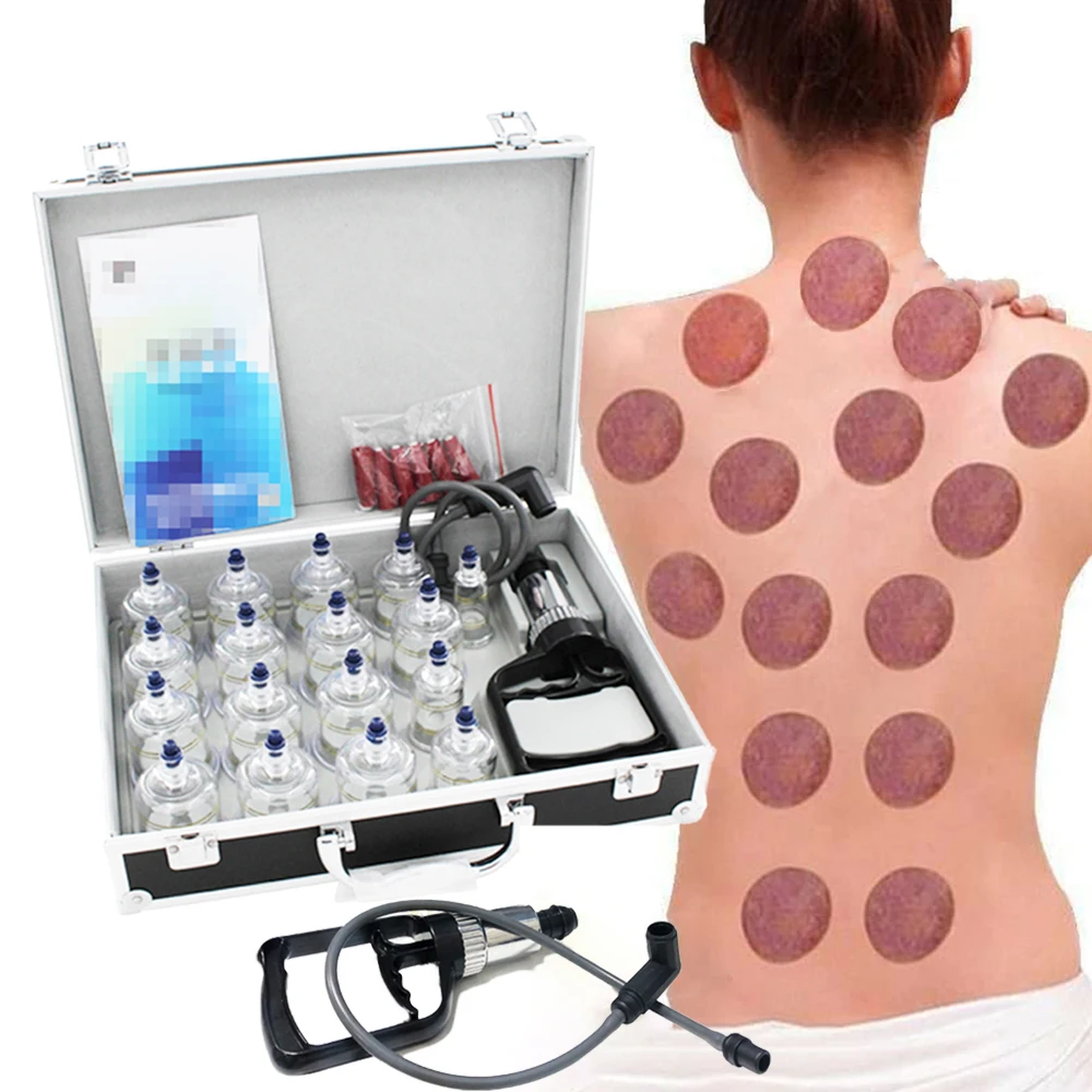 17 Cups Vacuum Cupping Cup Body Massager Suction Cups Set Plastic Vacuum Cupping Pump Therapy Cans for Massage Health Care