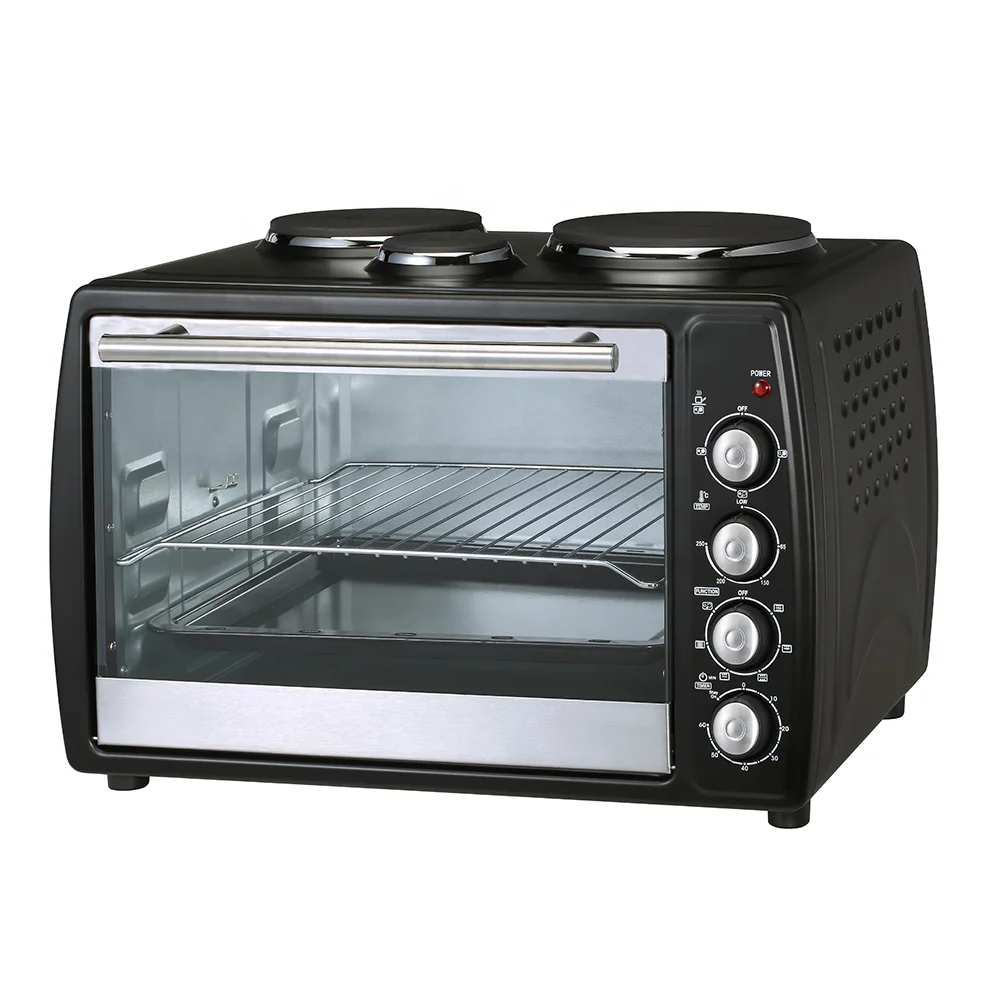 1500w+1000w+700w 36 capacity 2 hotplates electric convention bakery oven rotisserie pizza toaster oven with CE