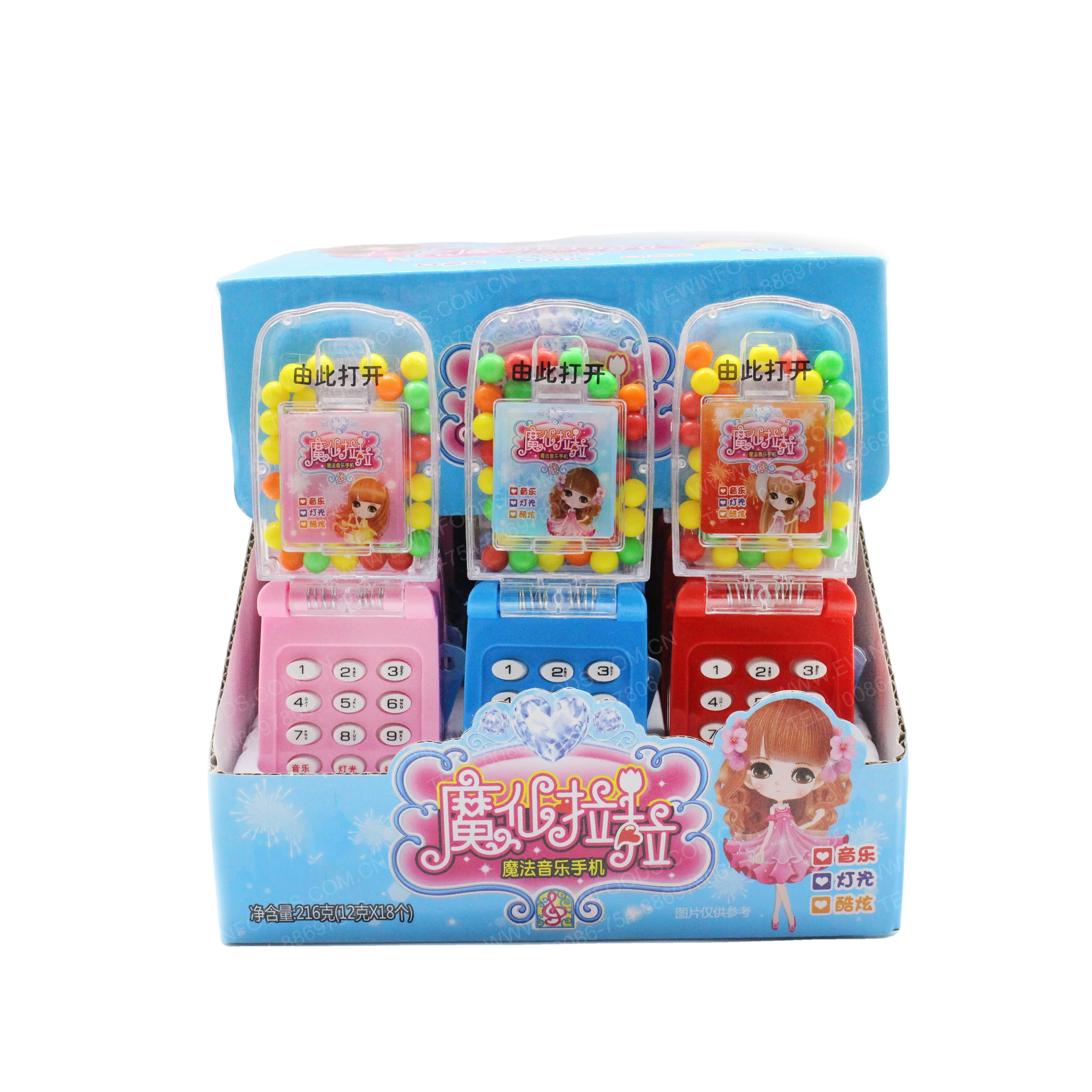 Chinese Factory Toy Candy Chinese mobile phone toy with sugar-coated candy plastic candy toy