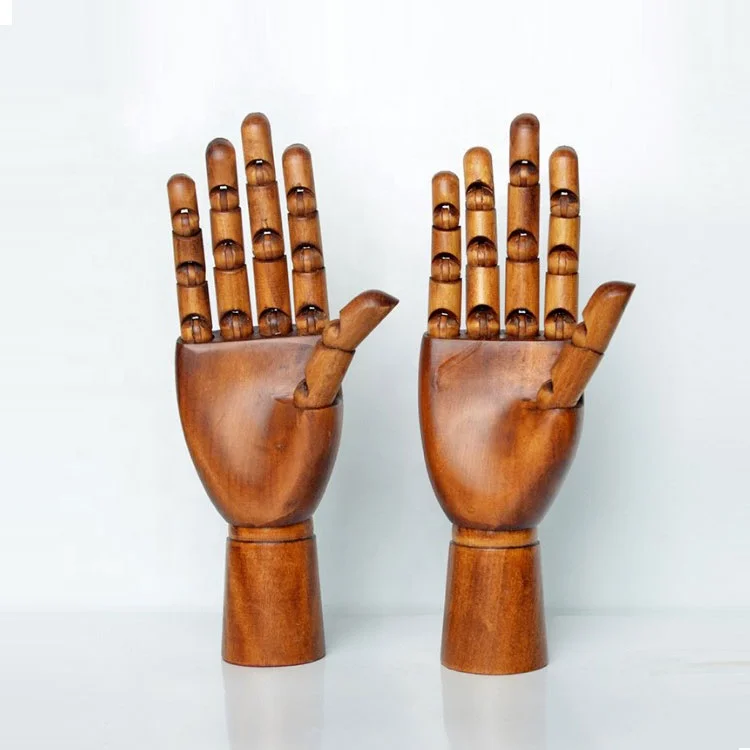 jewelry display painting dark handicraft wooden articulated hand wood mannequin hand wood hand model