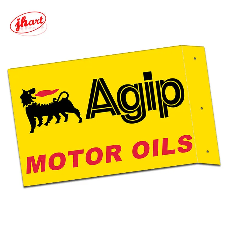 Vintage Custom Metal Sign HANCOCK GASOLINE Double Sided Printing Metal Wall Plaque Gas Station Garage Wall Decor Flange Sign