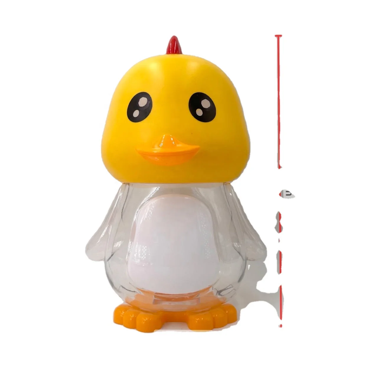 Cartoon PET transparent plastic bottle 360/2000ml cute duck Jelly cookies color clay jar snack small steamed bun jar