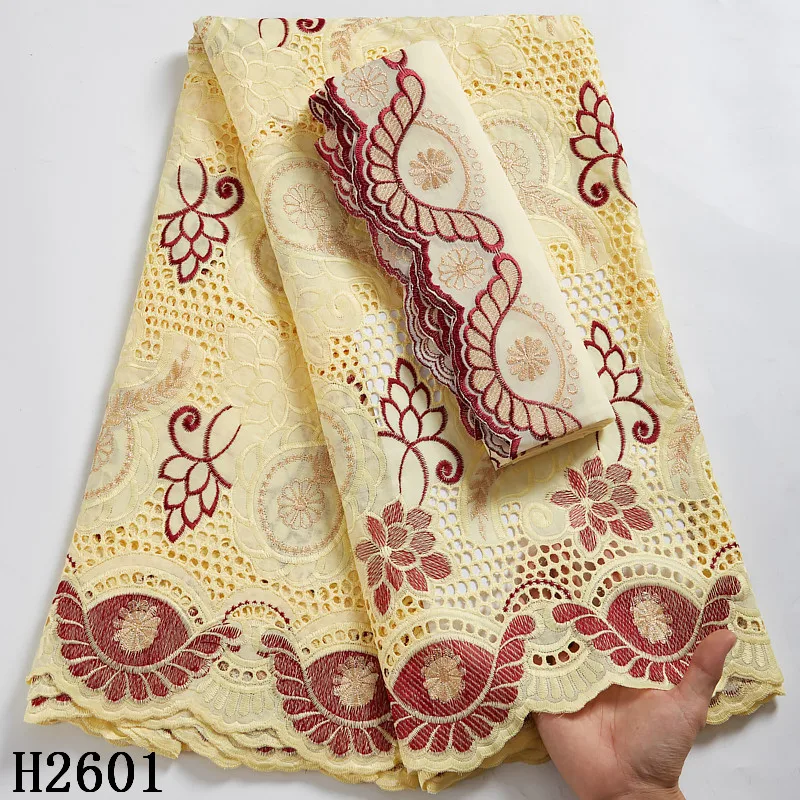 2601 Wholesale Red African Lace Fabric Bazin Riche Lace Embroidery Fabric Tulle Cotton Lace For Wedding Dress
