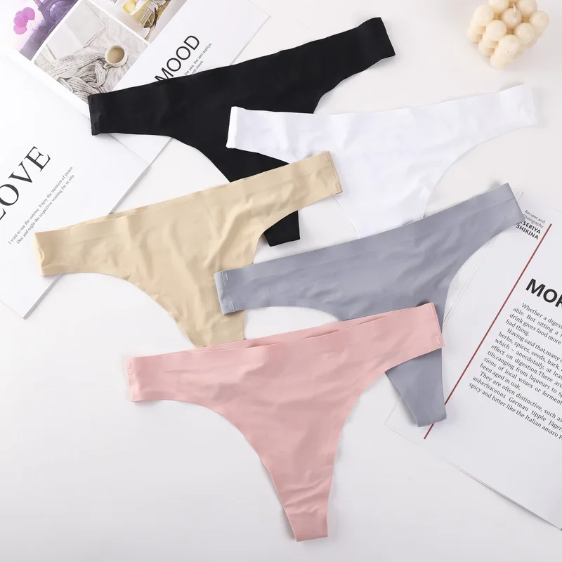 Hot selling Breathable Sexy Bonded Underwear Women G-string Panty Low Waist Ladies Seamless Panties Model Thong For Girl
