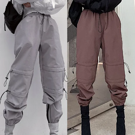 
Wholesale streetwear women bottoms trousers custom white breathable jogger pants 