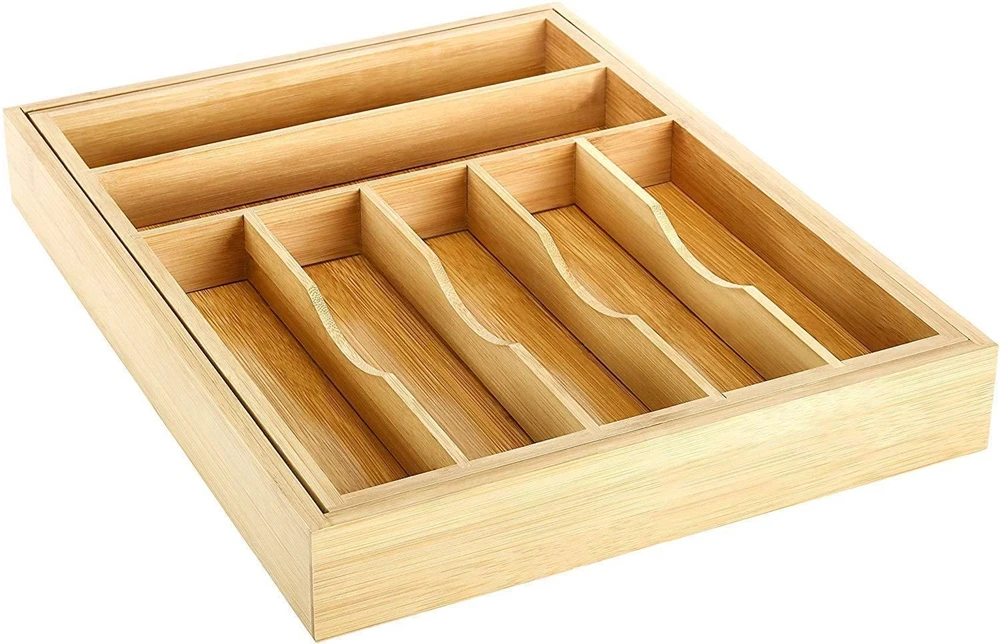 Bamboo drawer organizer kitchen cutlery organizing box, tool organizing box, underwear storage holder