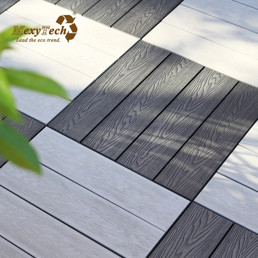 Snap Design Fireproof Deck Composite Decking Tile Click Together Patio Tiles