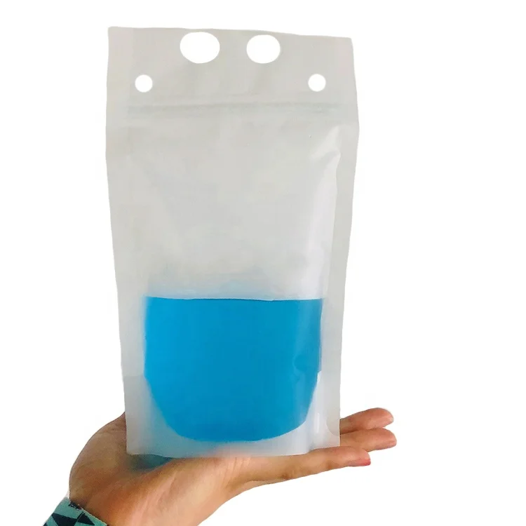 Custom printed 250ml / 350ml / 500ml / 700ml plastic stand up fresh frozen fruit juice packaging drink pouches with straw hole