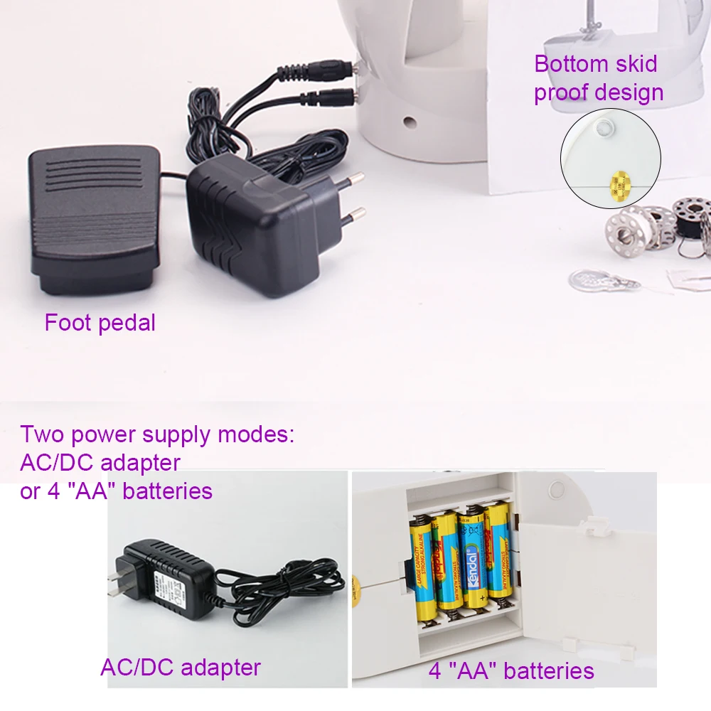 FHSM-201 VOF best lockstitch portable mini sewing machine with table foot controller for beginner