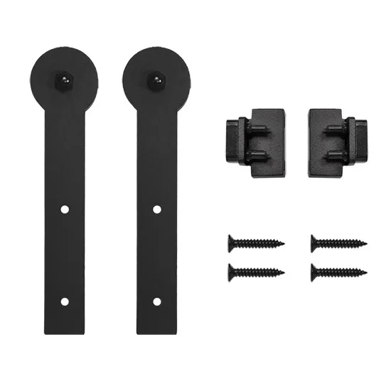 I Shape Mini  Small Sliding Barn Door Hardware Black Roller Rails Closet Track Set