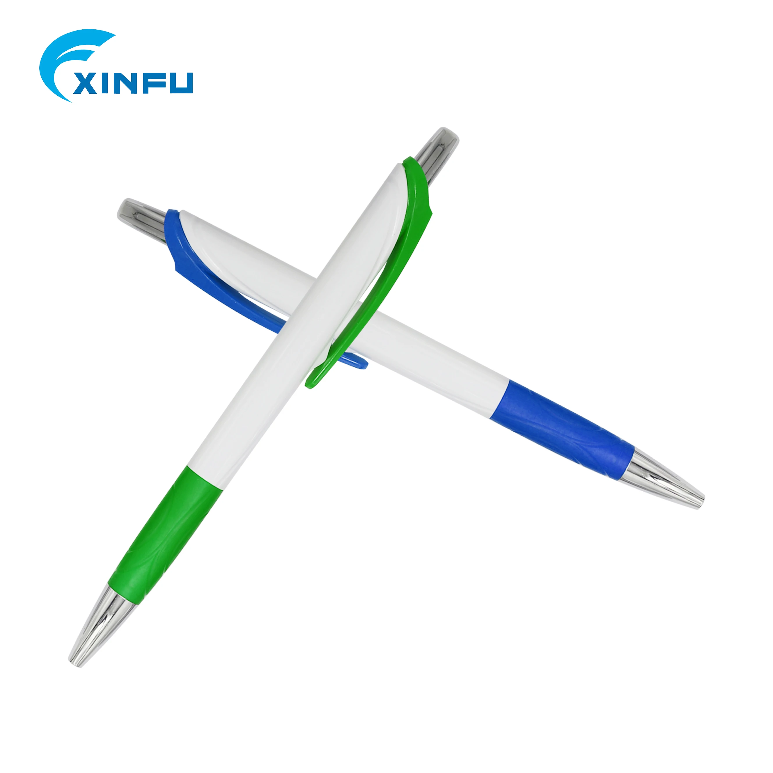 
Cheap multicolor plastic solid white barrel ball pen with customer logo for advertising 