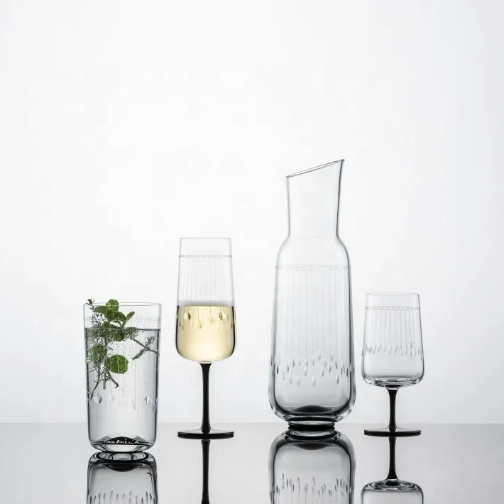 Hand blown Hand cut Crystal Engraved Glamorous Whiskey Glass