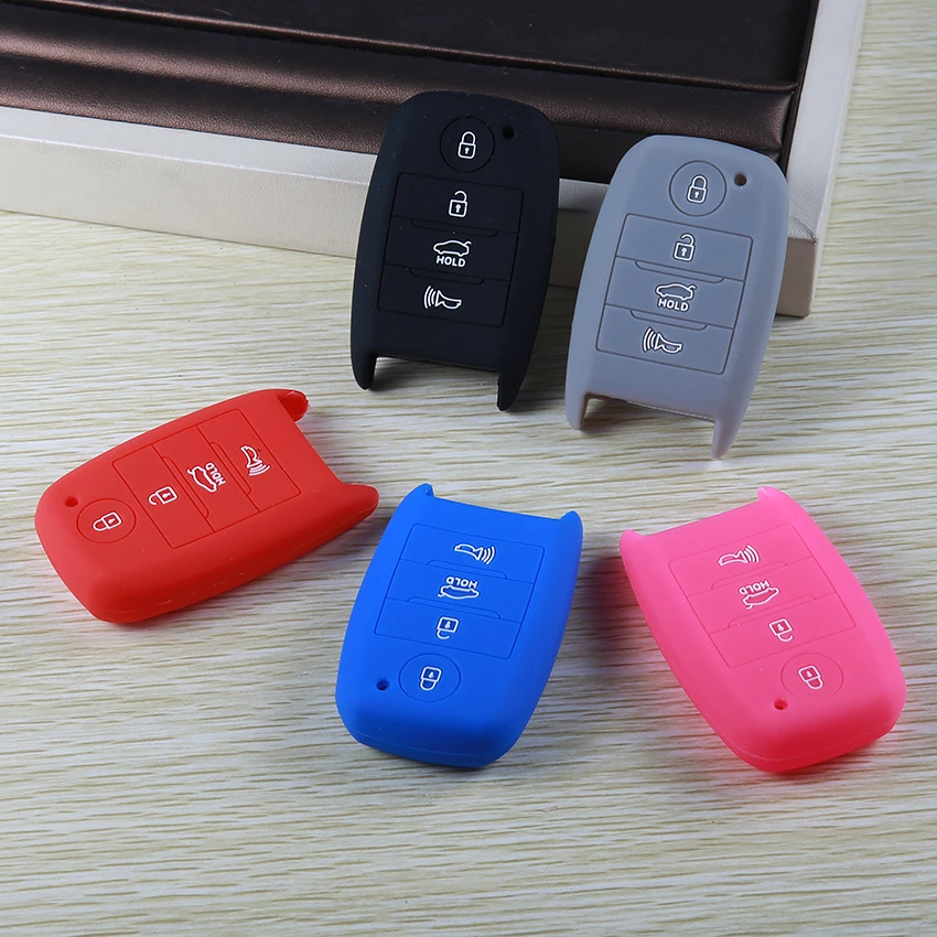 4 Buttons Silicone Car Key Case For Kias K5 2014 2015 2016 K3 K4 Optima Sportage Rio Sorento Fob Protector Cover Car Accessories