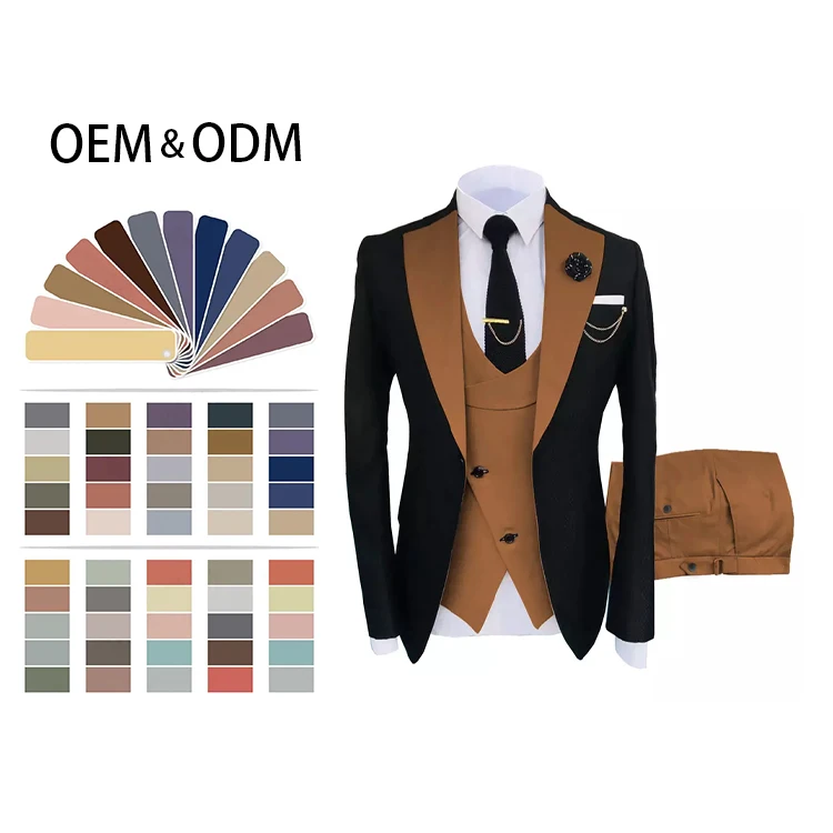 Custom 3 Pieces Blazer Male Fabric Style 2pcs Slim Fit Attire Abito Da Sposo Plus Size Business Men Suit