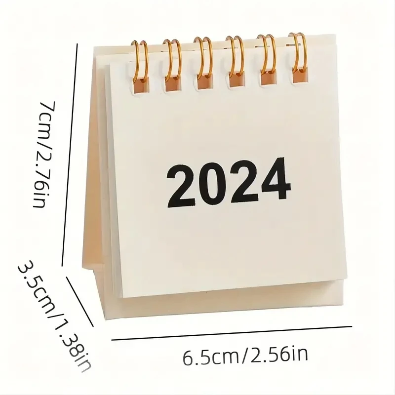 Mini Style 2024 Calendar, Desktop Calendar Decoration, Multiple Colors Available, chinese new year lunar new year decor for gift