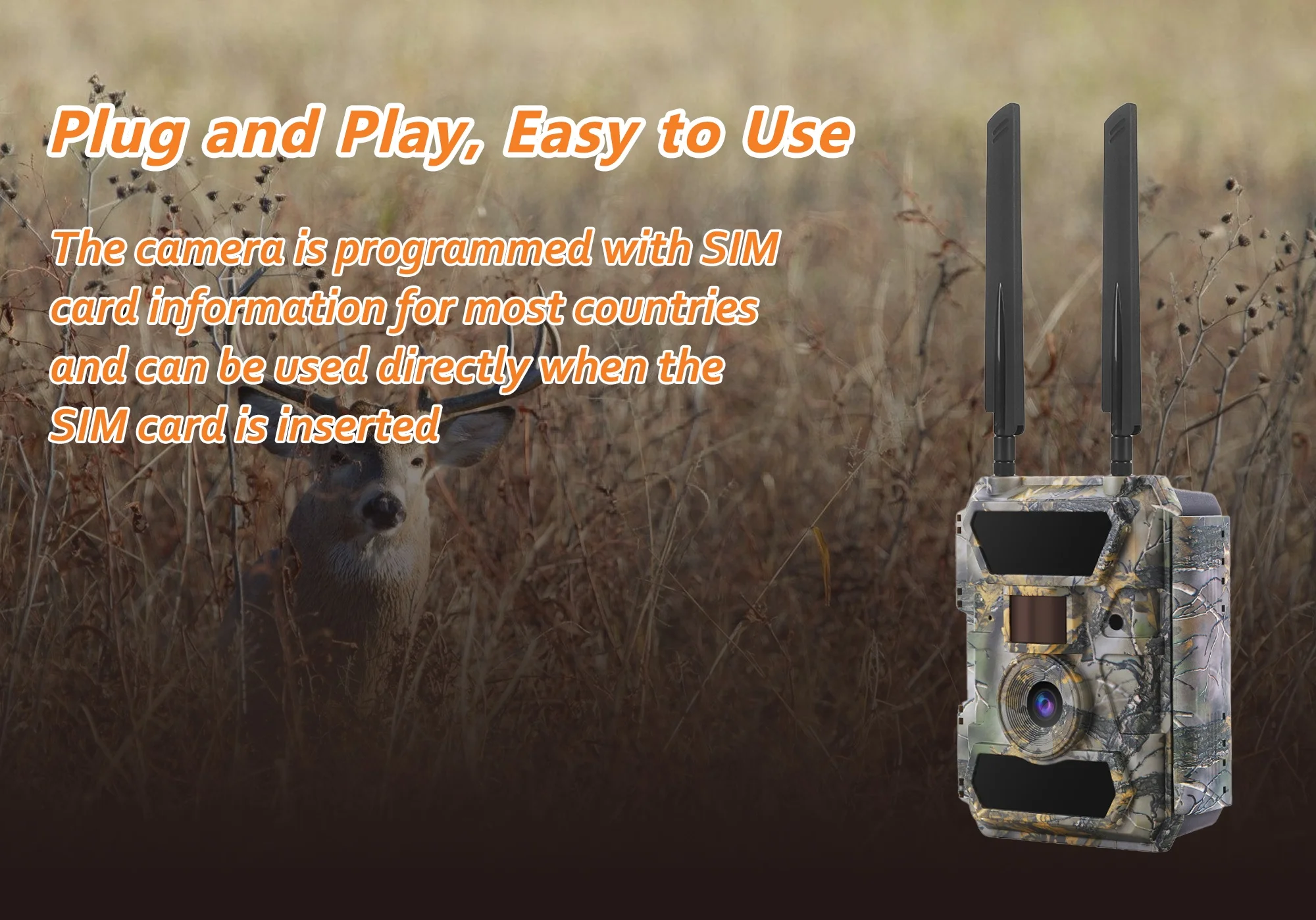 3G Cellular IP66 Waterproof Optional 52 or 100 Degrees FOV Lens Cellular GSM MMS Wildkamera Hunting Trail Camera
