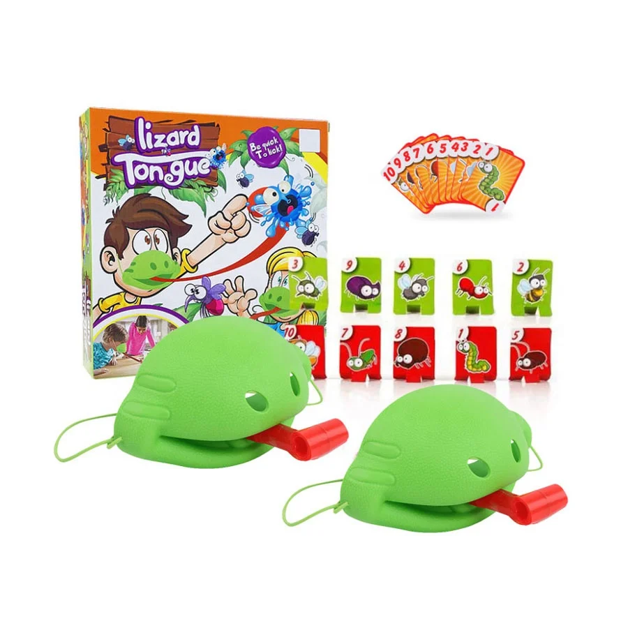 Новинка Лидер продаж хамелеон ящерица язык захват насекомых игра быстро лизать карты Детские интерактивные настольные игры
