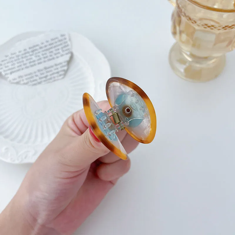 custom fashion cute 3.8cm acetate hair claw INS evil eye hair accessories evil eye hair clip