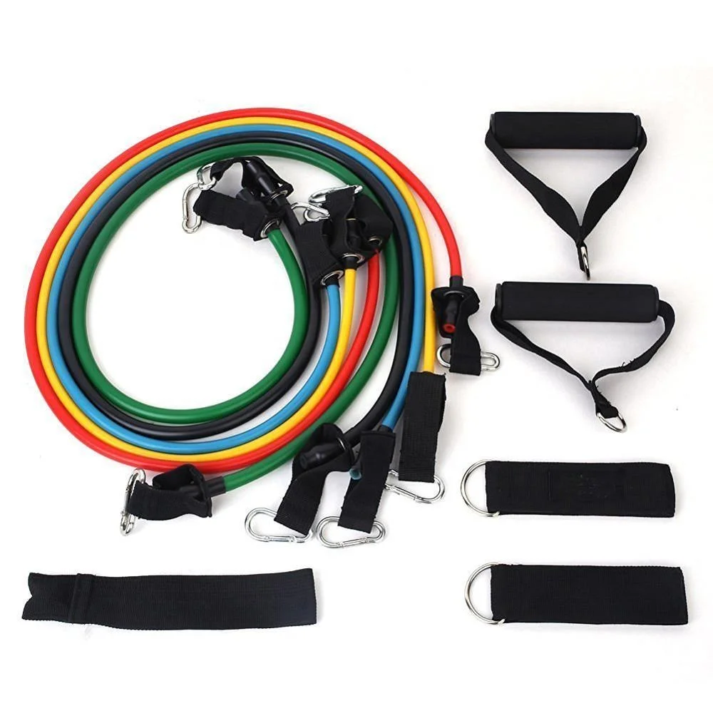 Excellent Quality 11 pcs Fitness Soft Resistance Band  Magic Tube Bands Amazon Hot Sales Exercise Tube Set