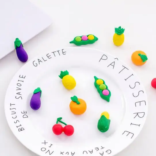 Creative Lovely Fruit and Vegetable Eraser Set Student Eraser Stationery