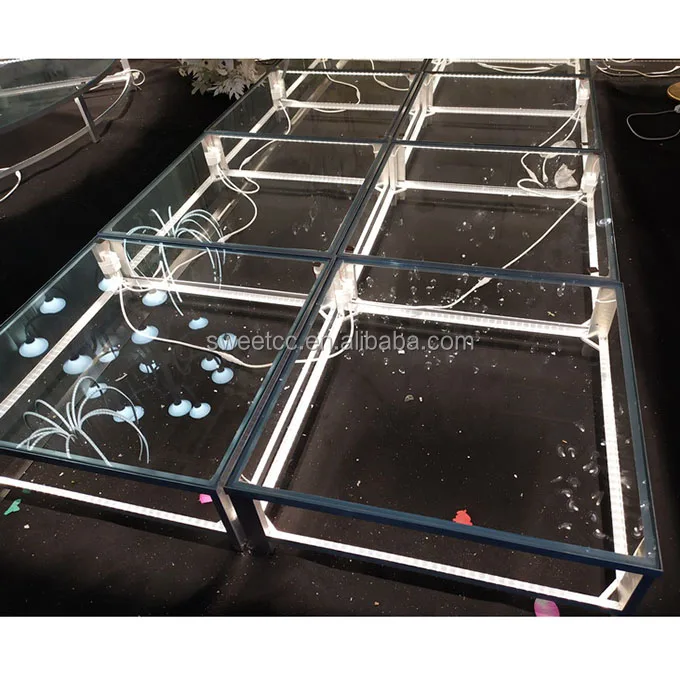 Transparent removable stage floor wedding stage led dance floor panel for sale
