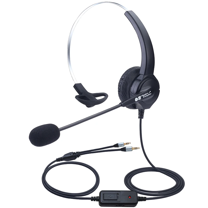
Dh630 call center plug in computer, with 3.5mm dual plug headphones and volume adjustment mute 