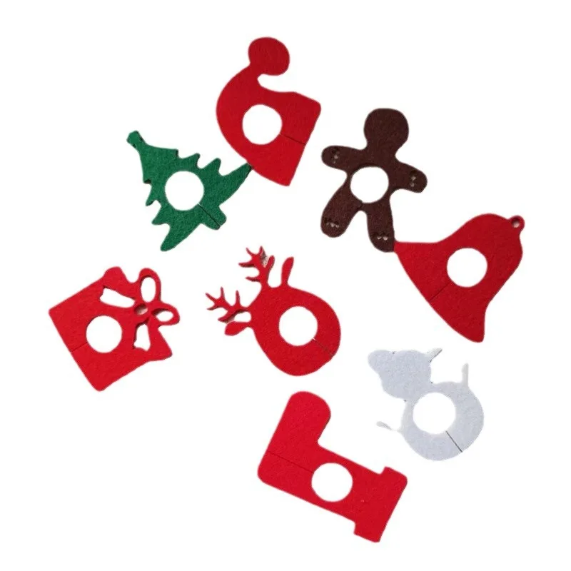 New felt wine glass decoration Ring Christmas decorations Holiday Banquet masquerade ball stemware accessory