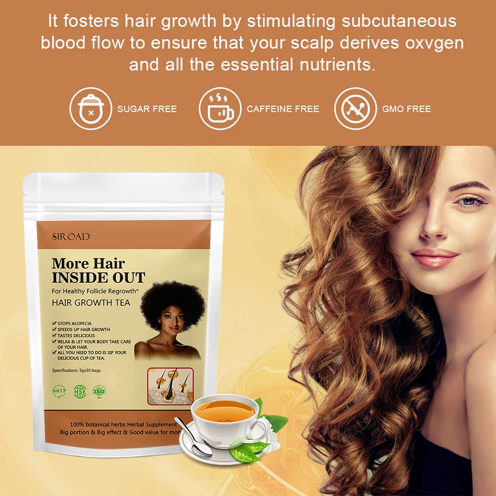 High quality Natural herbal blend  hair tea rinse hair repair reduce fall shedding promote hair growth and loss prevention tea