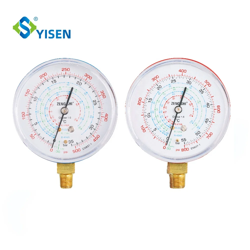 High quality 70mm iron case high low refrigerant pressure gauge