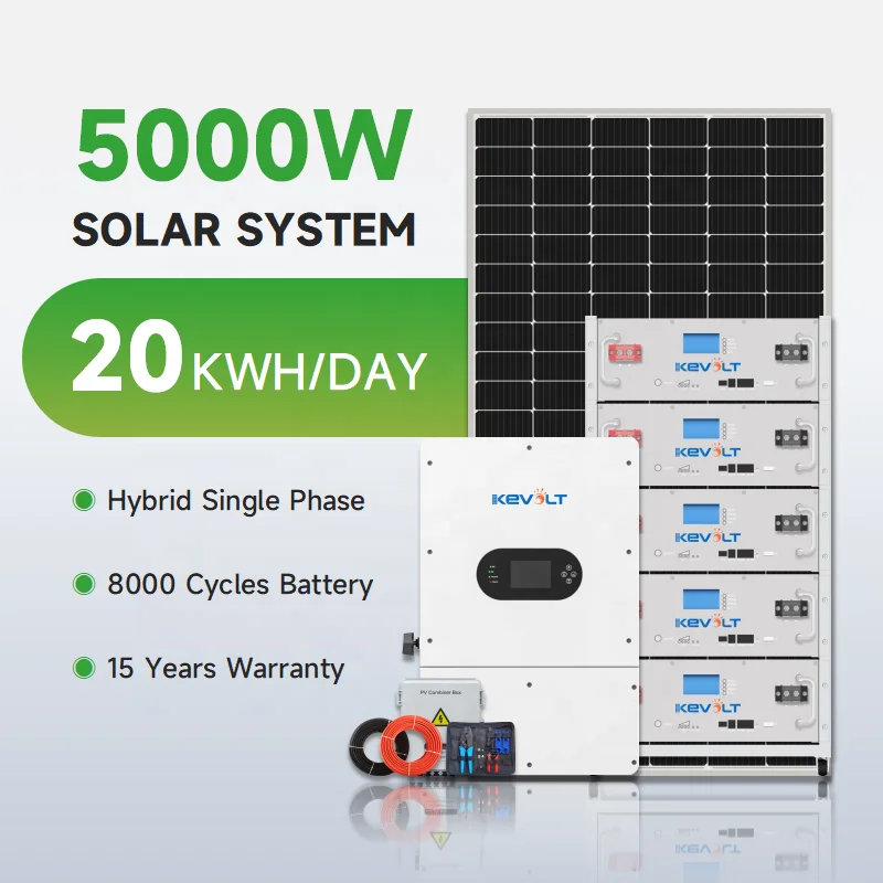 Off Grid Hybrid Solar Energy System 5KW Single Phase Photovoltaic System Complete Solar Kit For Home