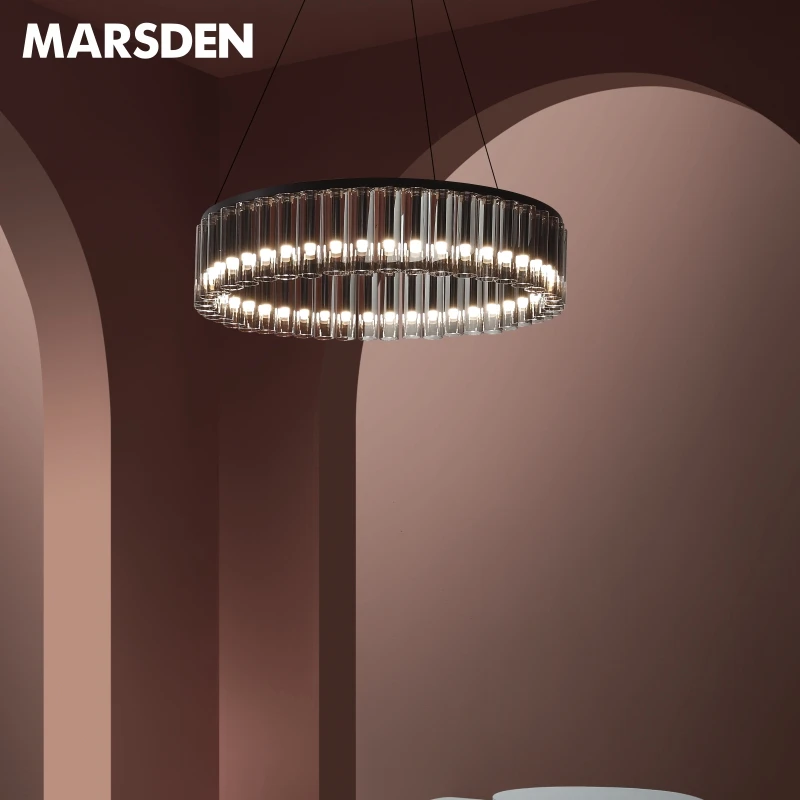 modern nordic kitchen living dining room  black led luxury glass round hanging pendant light chandeliers & pendant lights