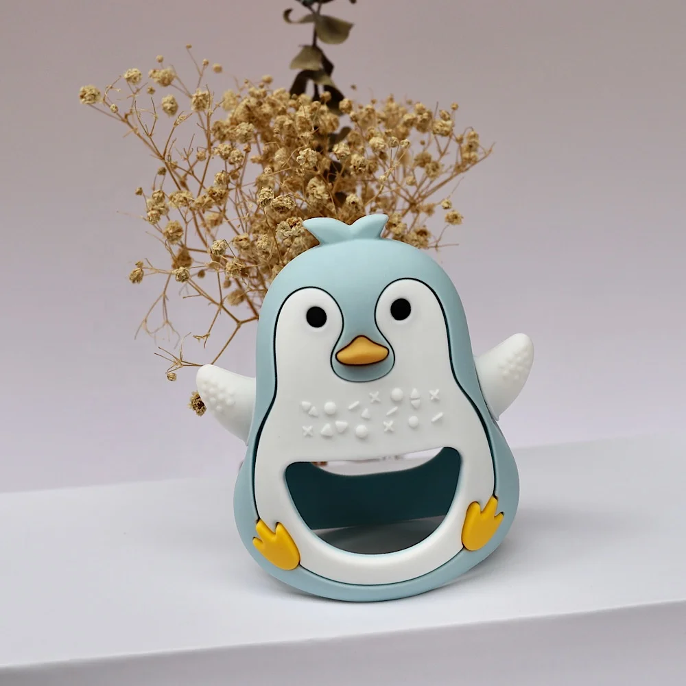 Smile Mia Penguin Silicone Baby Teething Toy 0-6 months baby chew toy lactation baby hand Pacifier Newborn car seat toy