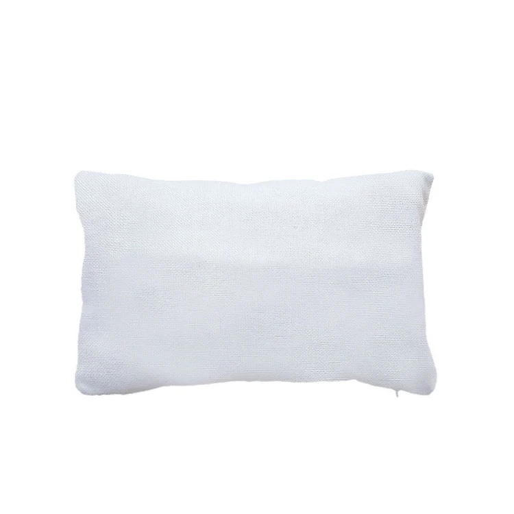 White linen 30x50cm Long Cushion cover for Car Chair Polyester Sublimation Blank Lumbar pillow case cover
