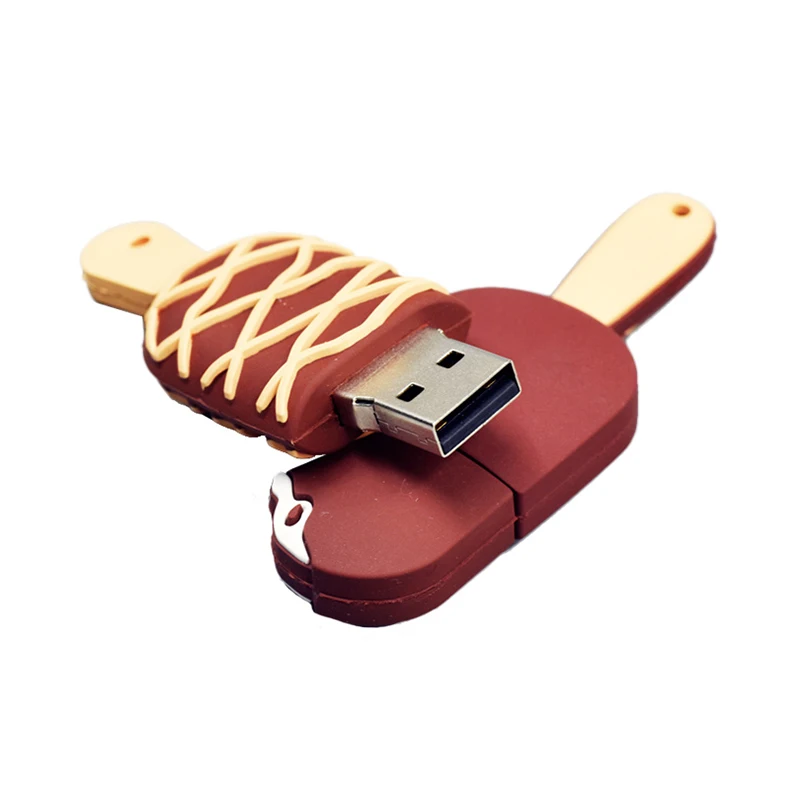wholesale Cute ice cream shape usb flash drive cartoon rubber doll pendrive