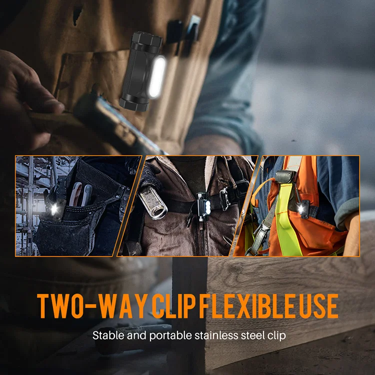 Boruit HP130 Rechargeable Waterproof IP68 Portable Pocket Light Keychain Mini EDC mini led flashlight With Magnet,clip