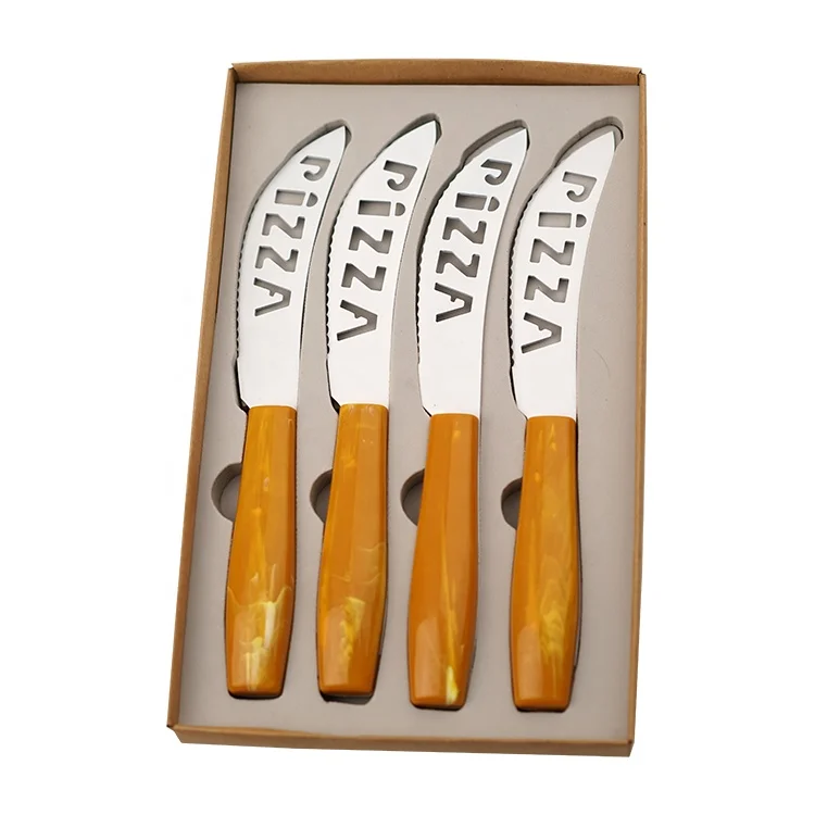 
Plastic Handle Pizza Cheese Knife with PIZZA word on the blade 