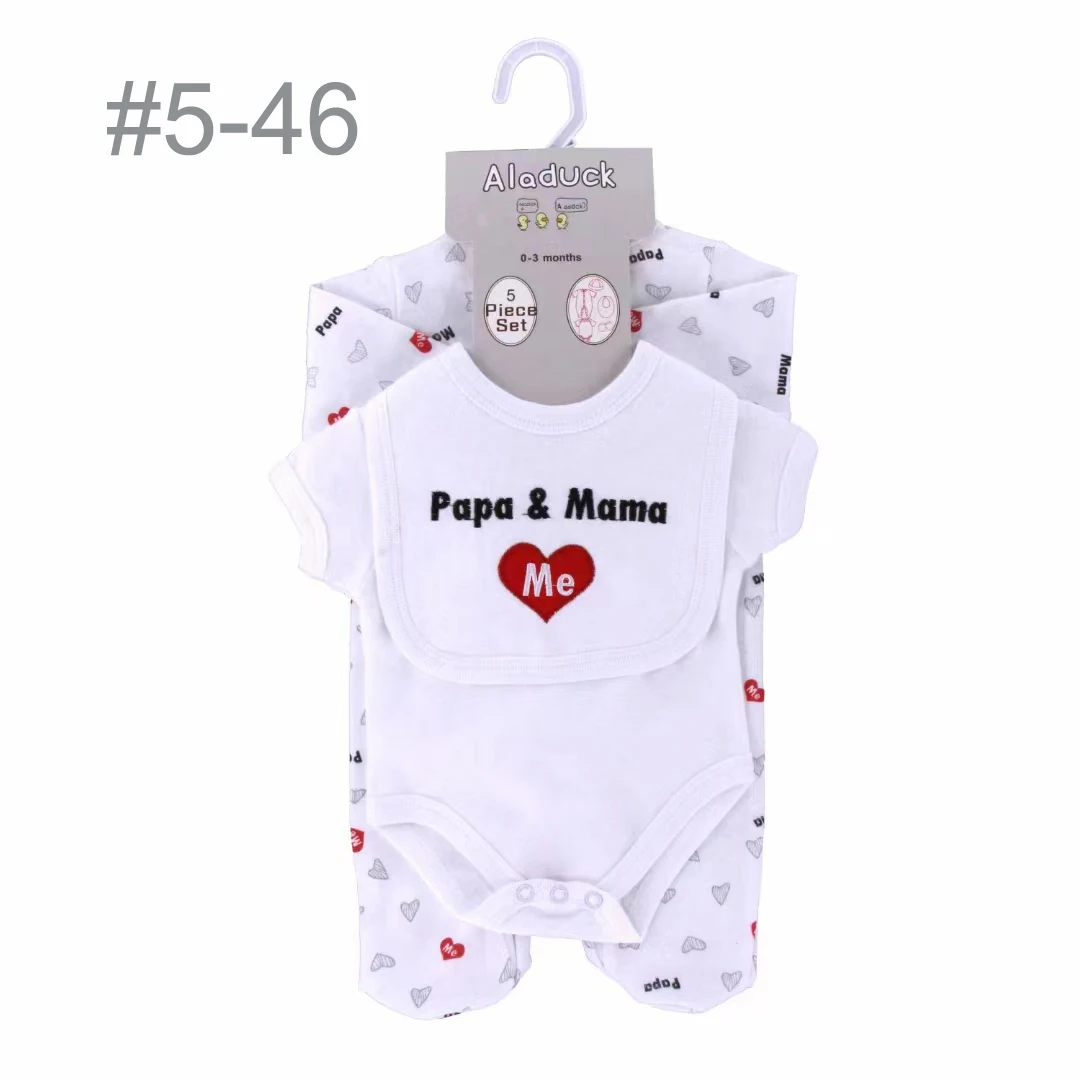 2024 Wholesales Baby boys girls summer clothing sets Short sleeve newborn baby clothes sets new born baby birthday gift sets