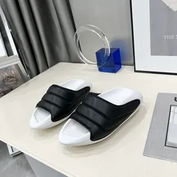 2022 foreign trade summer new European and American fashion thick bottom one-line heightened space bread slippers