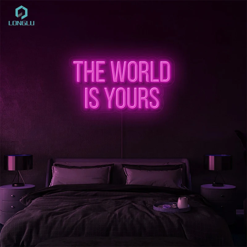 the world is yours Drop shipping Advertising led logo sign for shop neon sign