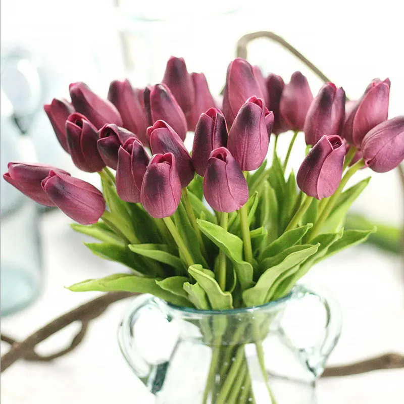 INUNION Artificial decorative flower bouquet  provide wholesale tulip pu artificial flower for home office wedding decoration