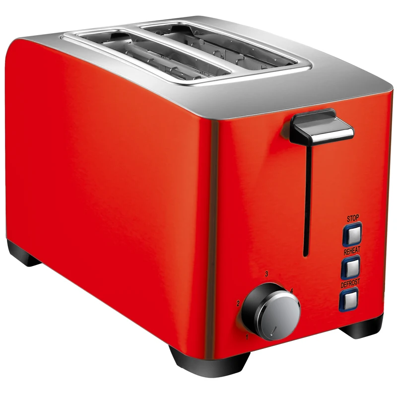 2022 New Factory Custom Extra Wide Slot Stainless Steel Toaster, Kitchen Home 2 Slice Smart Automatic Pop Up Bread Toaster