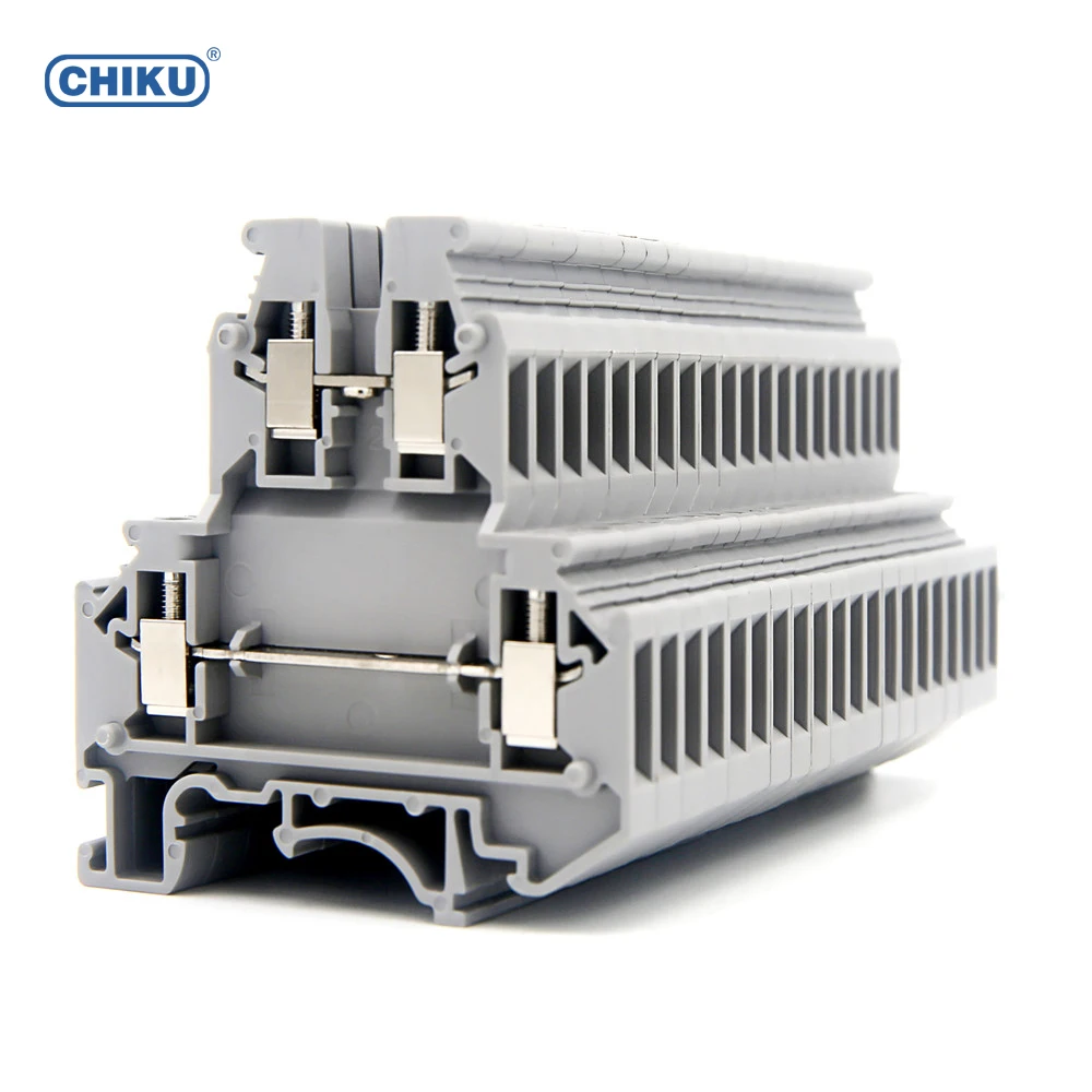 CHIKU RUKK3  Double levels terminal block Din Rail Terminal Connector Screw Clamp 600V 20A 2.5mm2