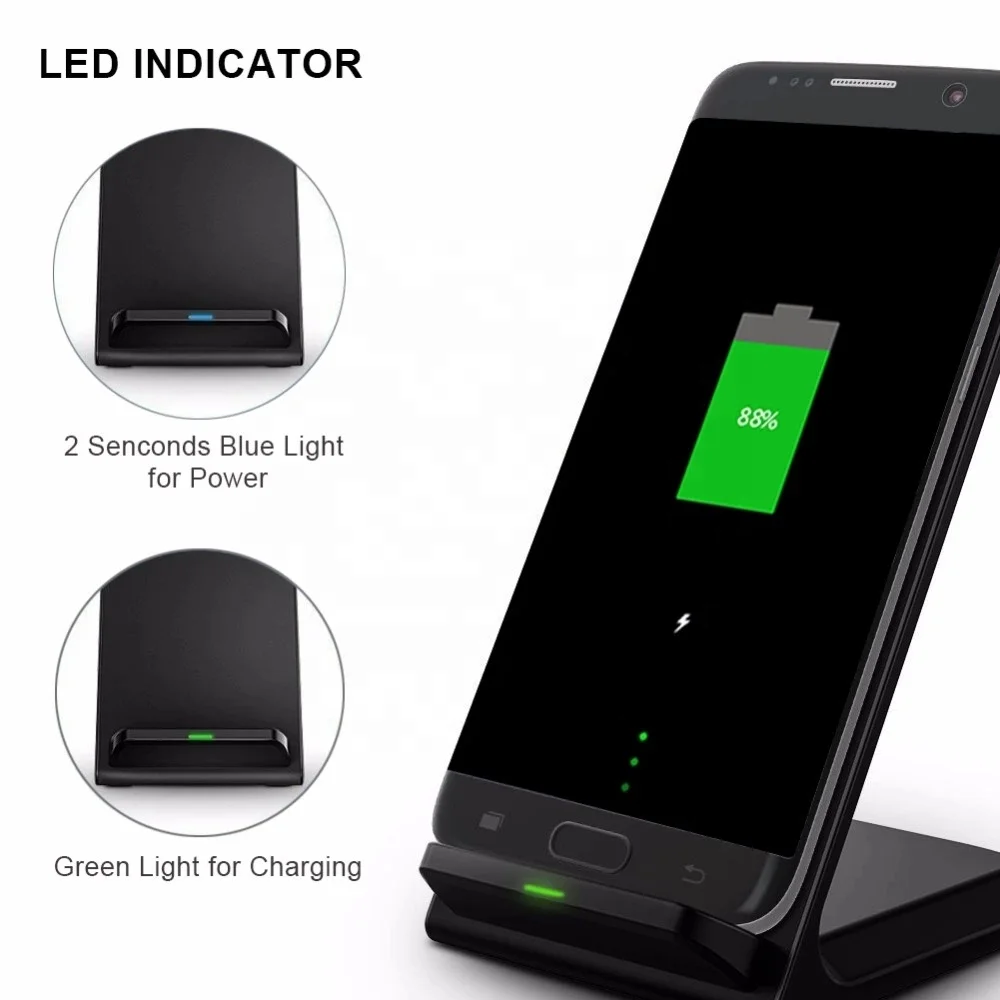 Amazon Top Selling 10W Wireless Fast Charger Wireless Charging Stand Holder