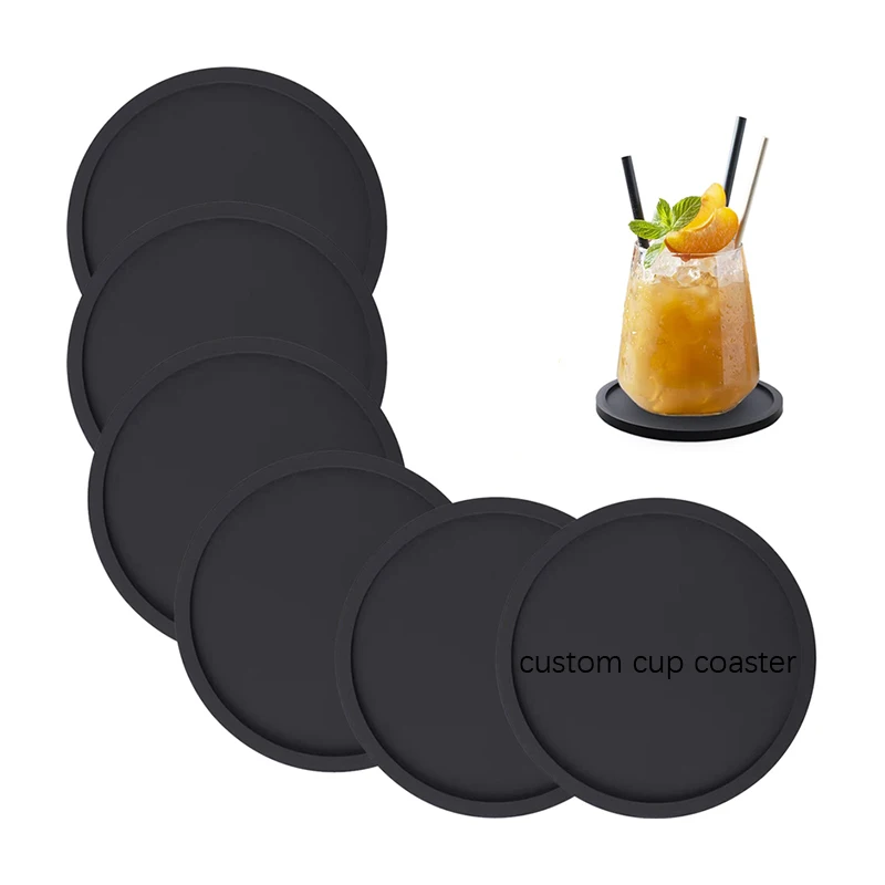 Custom Make Your Own Beer Coasters Heat Resistant Non-Slip Silicone Cup Coaster Coffee Tea Mat Soft PVC Rubber Coaster