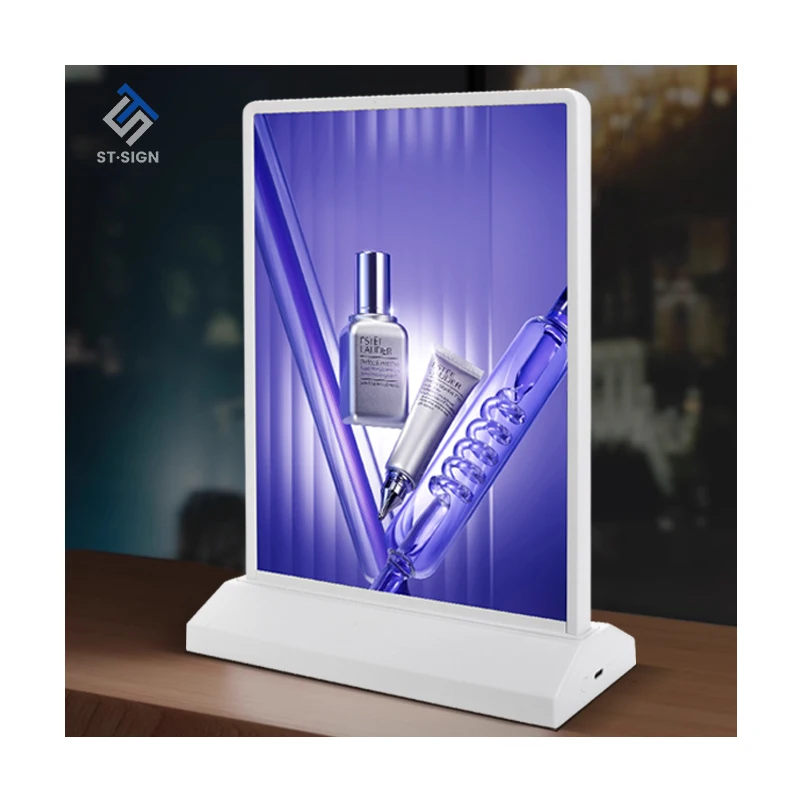 Rechargeable A4/A5 Desktop Led Menu Light Box Double-sided Advertising Light Box Poster Frame Slim Led Light Box
