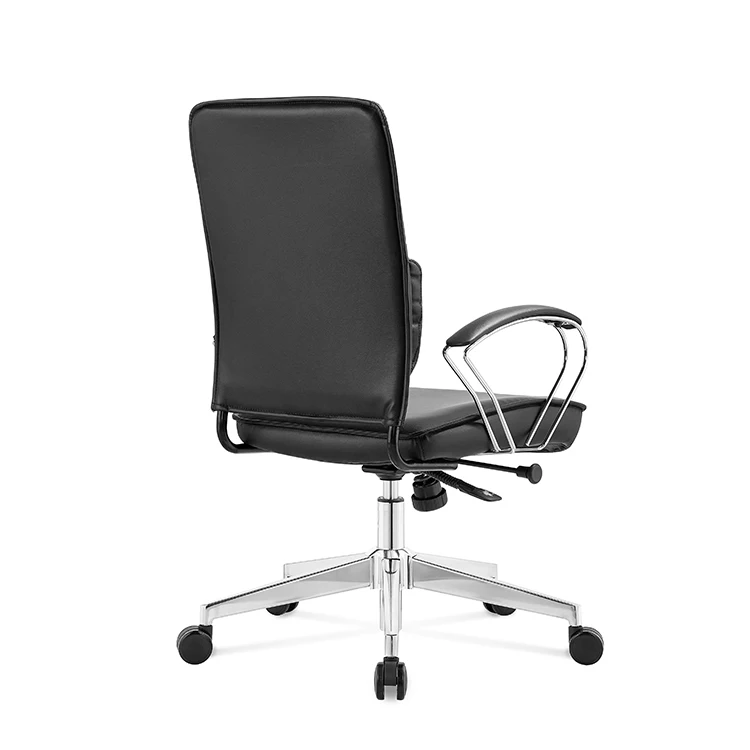 NOEL PU ergonomic mid back leather modern office chair for sales office furniture chairs office desk and chair set