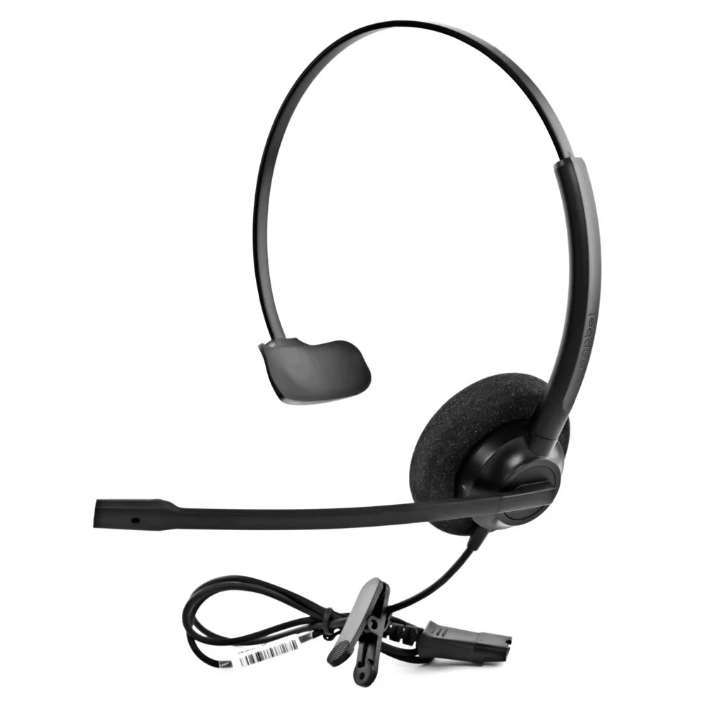 Hearing Protection Over-Ear Corded Business Headset with Mic Noise Cancelling Call Center QD Headsets