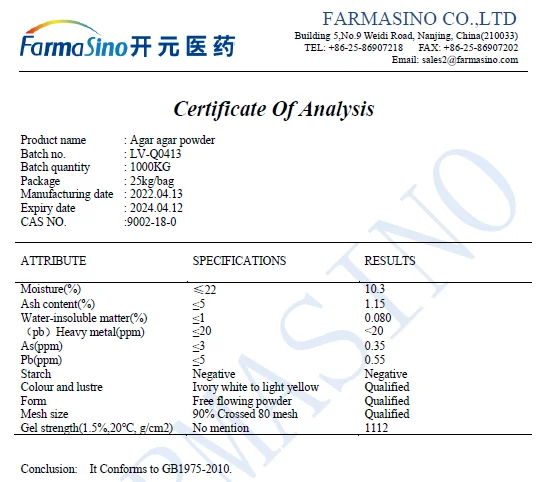 Free Sample Agar Agar Powder Food Grade China Factory Wholesale with Best Price