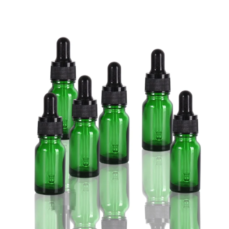 Wholesale custom 10 ml green essential oil bottle perfume bottle dropper